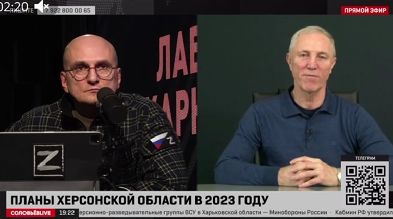 Гауляйтер Сальдо розповідає, як українські військові обстрілюють Херсонщину: традиційно бреше