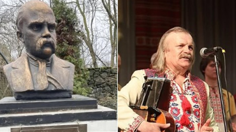 Відомий кобзар, лірник Василь Нечепа з Ніжинщини встановив погруддя Шевченка на своєму обійсті