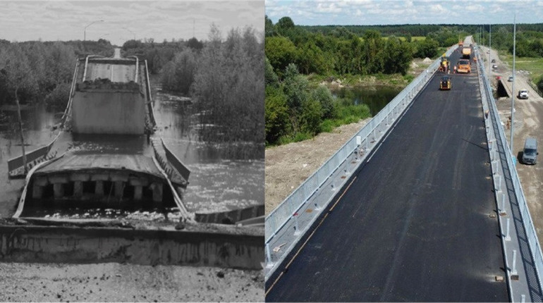 Наприкінці серпня відкриють рух відбудованим мостом через Сейм поблизу Батурина