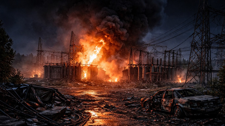 Масована атака дронів на Чернігівщину: пошкоджено енергооб’єкт, тисячі абонентів без світла