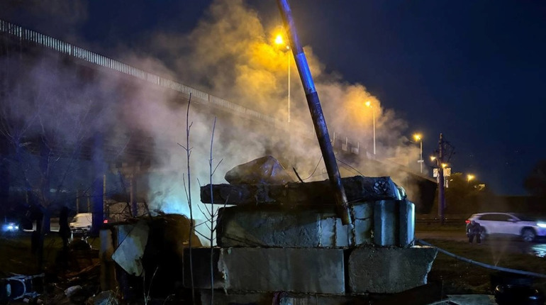 Пожежа під мостом в Авангарді: рятувальники швидко ліквідували займання