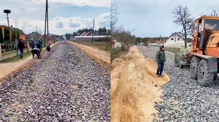 У селі Кідри місцеві жителі самі почали будувати дорогу