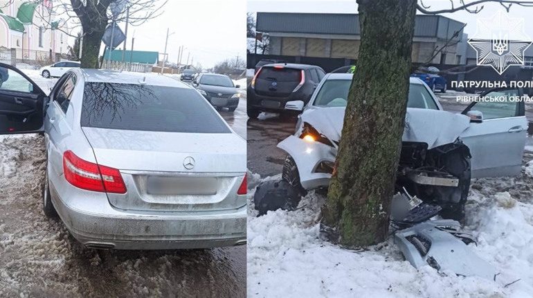 Не впоралась з керуванням: у Сарнах нетвереза водійка вʼїхала у дерево