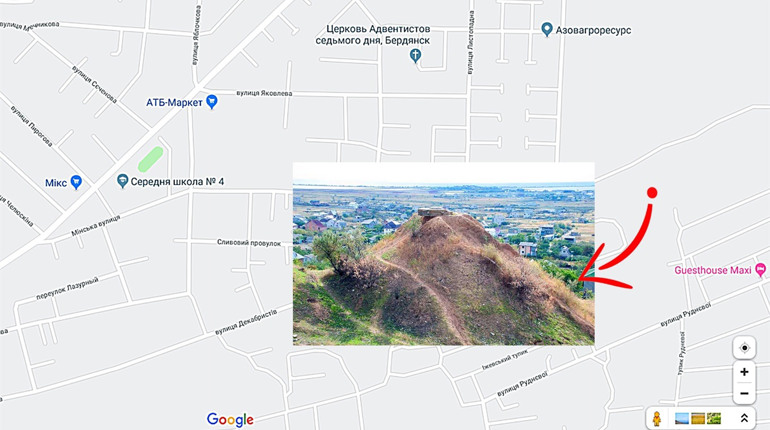 Точка на карте.  Доты в Бердянске