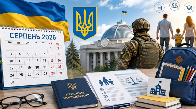 Що зміниться для українців у серпні 2026 року: пенсії, мобілізація, виплати та нові правила