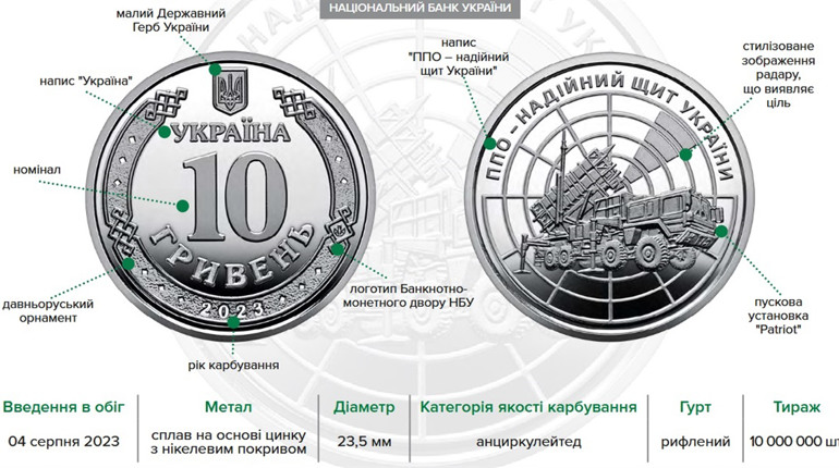 Нацбанк випустив нову монету, присвячену українській ППО