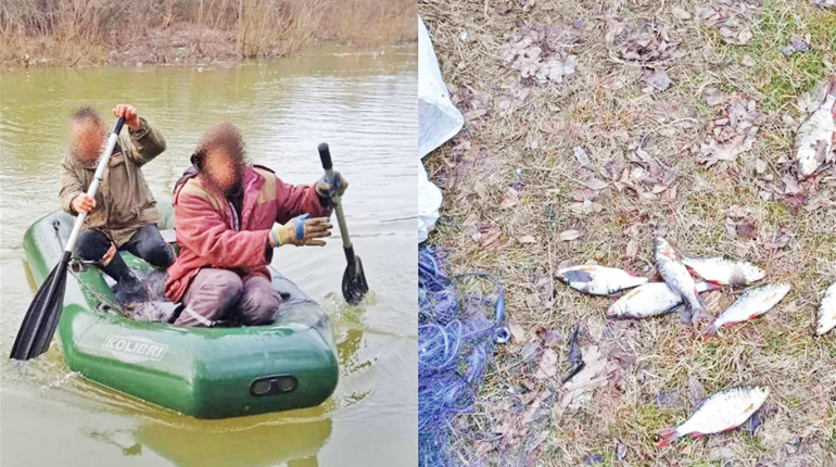 Поблизу села Нетреба зловили браконьєрів, які сітками ловили рибу