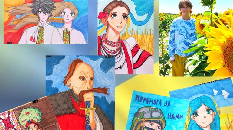 Школяр із Кременця хоче продати малюнки із персональної виставки і допомогти ЗСУ