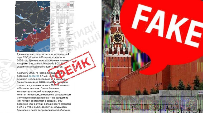 Інформація ru-пропаганди про 2,4 млн загиблих і зниклих безвісти військових ЗСУ — фейк