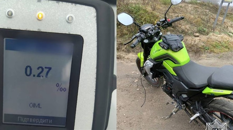 Нетверезий та без прав: на Сарненщині зупинили 18-річного мотоцикліста