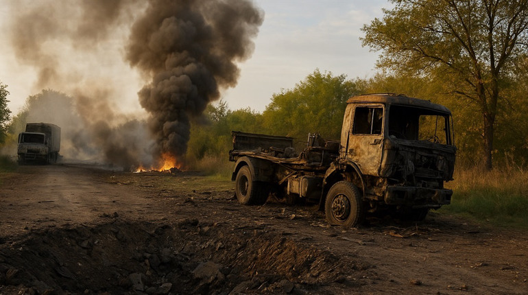 Обстріл Сосницької громади: загинув водій, знищені вантажівки