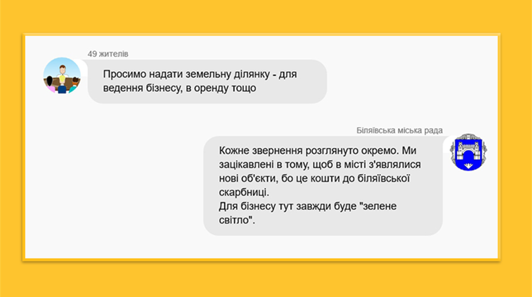 Так могла б виглядати переписка Біляївської міськради з містянами: що турбувало їх у 2018