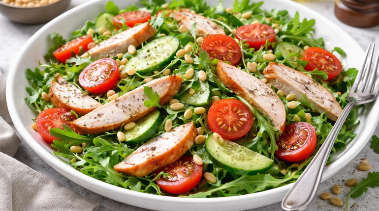 Рецепт дня: салат з копченою грудкою та овочами