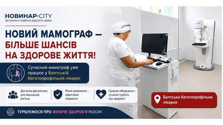 Сучасний мамограф уже в Балті: ще більше жінок зможуть пройти обстеження поруч із домом