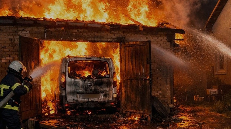 Пожежа на Рокитнівщині: згоріло авто і частина будівлі