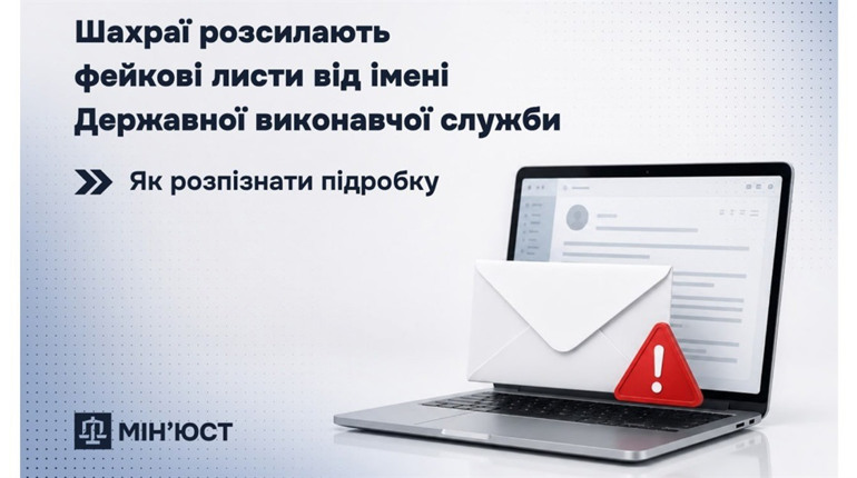 Шахраї розсилають фейкові листи від імені Державної виконавчої служби: як розпізнати підробку