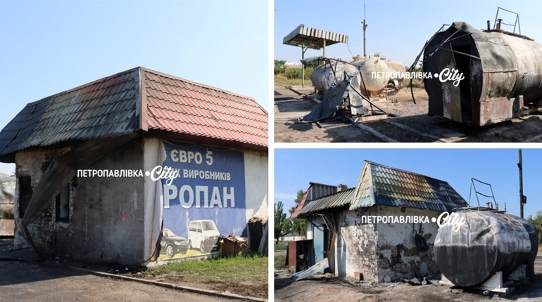 Ворог спалив останню автозаправку в Петропавлівській громаді (ВІДЕО)