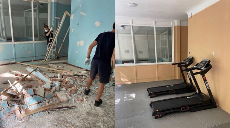 Волонтери благодійного фонду «Навколо юей» відремонтували спортзал соснівської лікарні