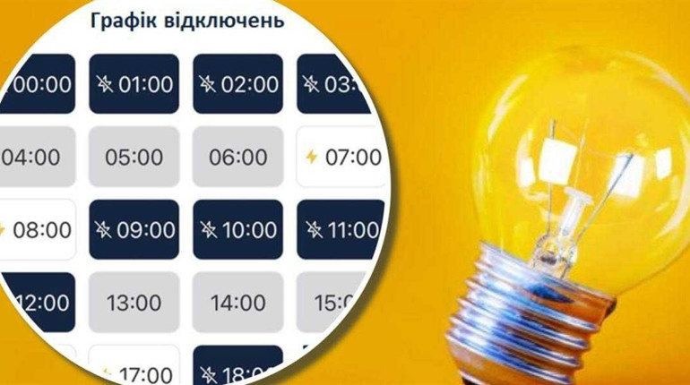Прогноз погодинних відключень на 8 грудня