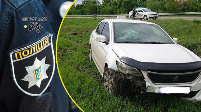 На Переяславщині перекинувся Peugeot – 56-річного водія з травмами госпіталізували: хроніка поліції