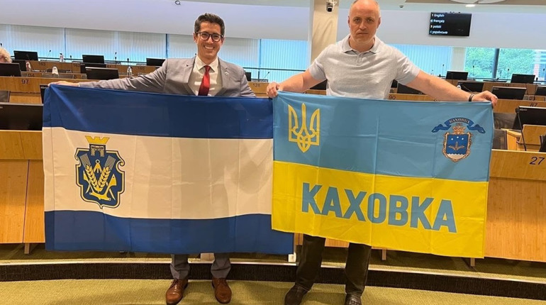 Начальник Каховської МВА Віталій Немерець розповів у Бельгії про окупацію Херсонщини