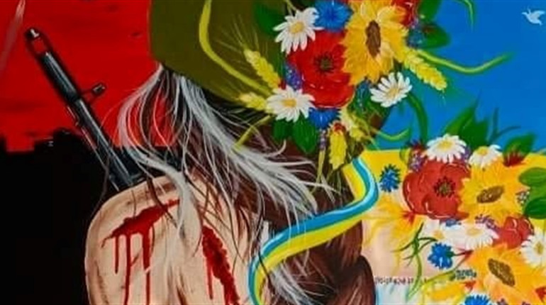 Мистецтво захищає країну: емоційна картина дружини загиблого Героя допоможе нашим воїнам