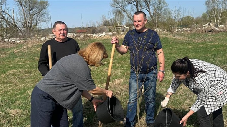У Садах Перемоги Шосткинської громади на честь Героїв висадили бузкову алею (фото)