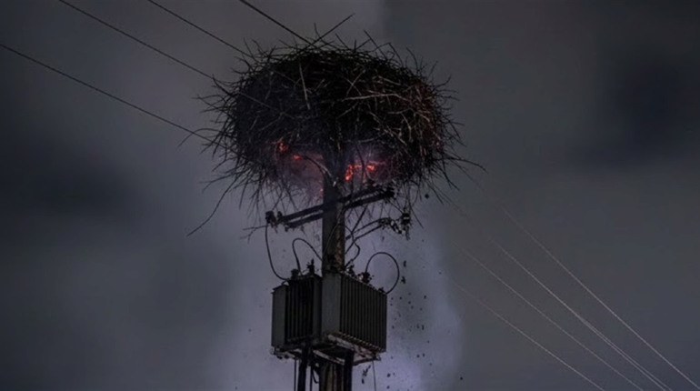 12 грудня в області зафіксували дві пожежі гнізд лелек на електроопорах