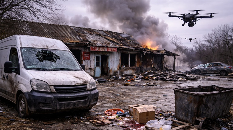 Ворог атакує Перелюб: пошкоджено магазин і транспорт підприємця