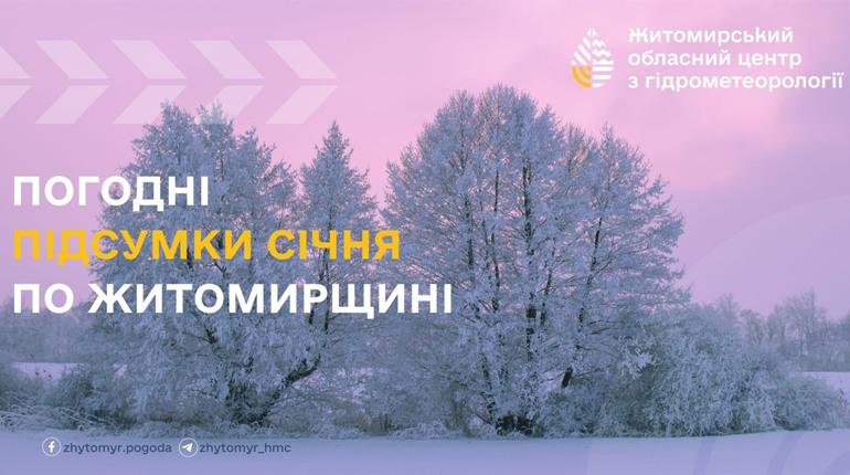 У Житомирській області суворий січень завершився з рекордними морозами та снігопадами