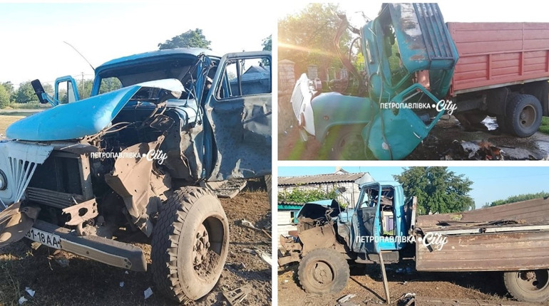 У Троїцькому ворожі «Молнії» пошкодили вантажівки, трактор і будинок