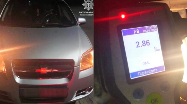 Перевищив норму у понад 14 разів: у Сарнах нетверезий водій виїхав на зустрічну смугу