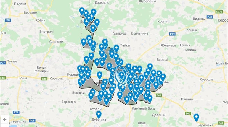 Інтерактивна мапа дільничних інспекторів міста і району