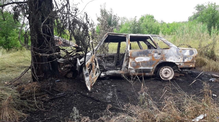 В Торецке сгорел автомобиль