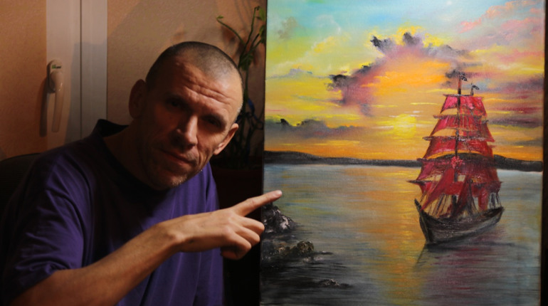 У Кураховому живе художник, який ледве бачить лиш одним оком. Він малює портрети і мріє про виставку