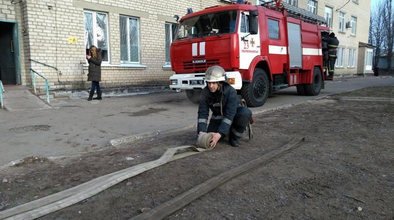 У Первомайську пройшли перші у 2020 році навчання за участю пожежно-рятувальної служби