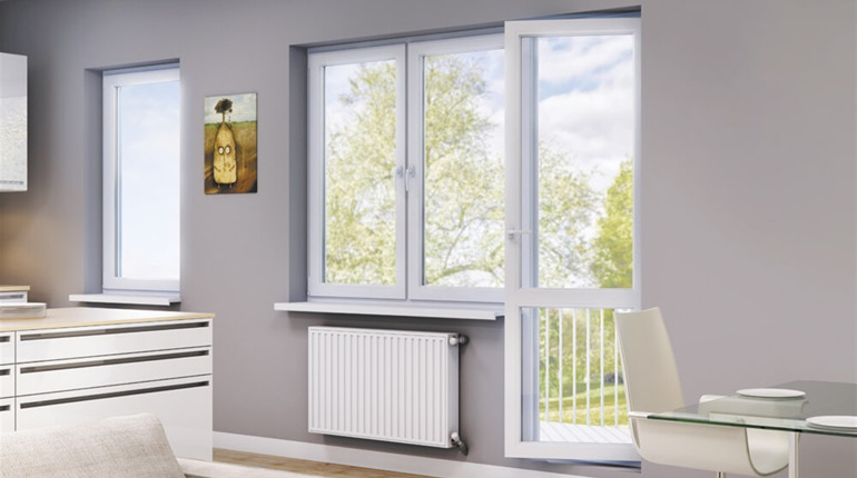 Металлопластиковые двери на балкон из профиля VEKA