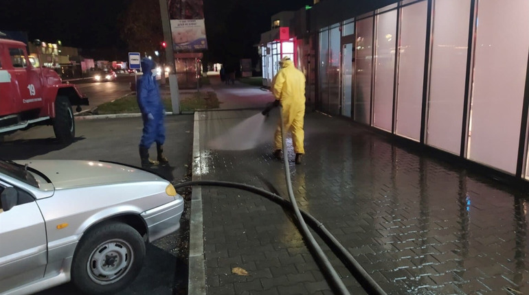 Рятувальники провели дезінфекцію місць громадського скупчення людей