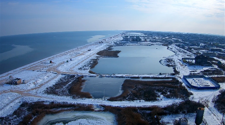Засніжені морські курорти Херсонщини: фото та відео