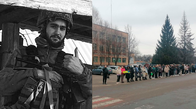 Гадяч на колінах зустрів свого загиблого земляка — героя Богдана Параку