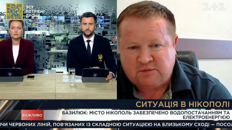 Нікополь з водою та світлом, - секретар міськради Іван Базилюк у прямому етері телемарафону
