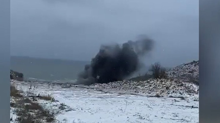 На узбережжі Одеської області знищили морську міну, яку винесло штормом