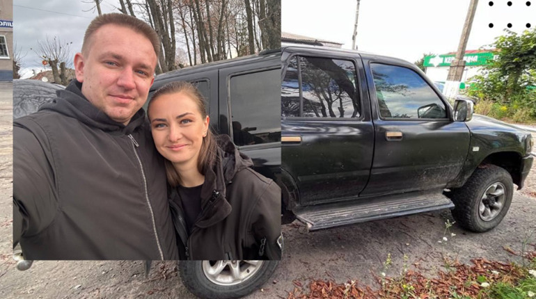 У сусідньому Ямполі дружина загиблого правоохоронця передала автомобіль чоловіка на фронт