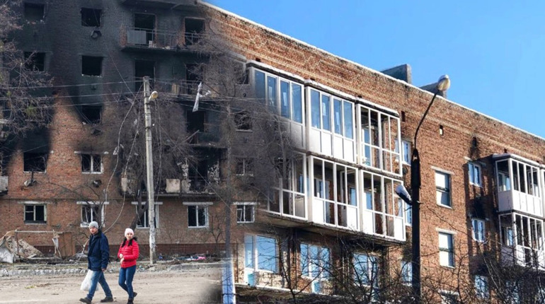 У Тростянці активно відновлюються пʼятиповерхові будинки після окупації