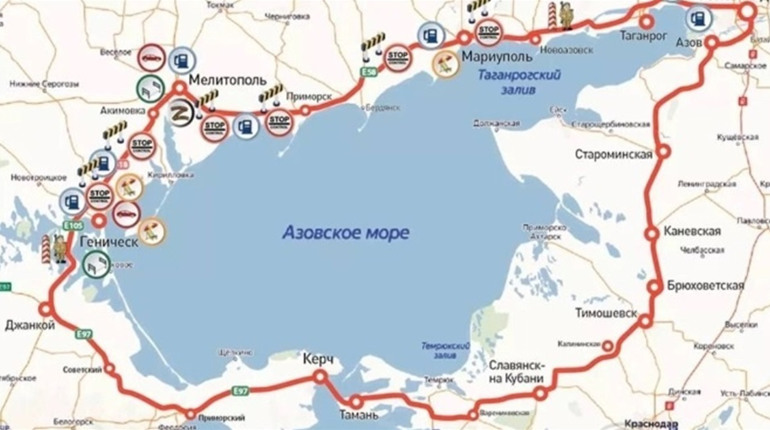 Окупанти повідомляють про намір побудувати дорогу навколо Азовського моря