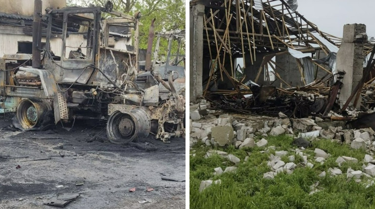 Ворожий дрон поцілив у фермерське господарство на Одещині: без жертв, постраждала техніка, будівлі