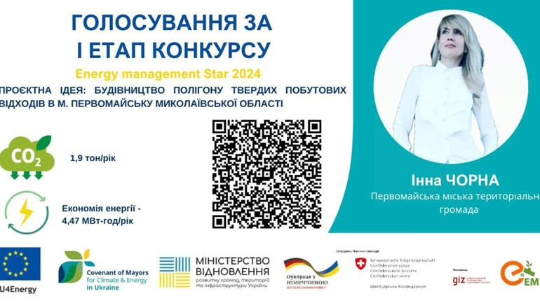 Первомайчанка бере участь у конкурсі на звання кращого енергоменеджера у громадах: підтримайте