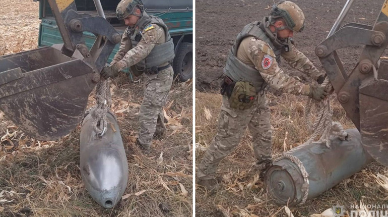 На Сумщині вибухотехніки поліції знешкодили чергову ФАБ-500, яка впала на полі
