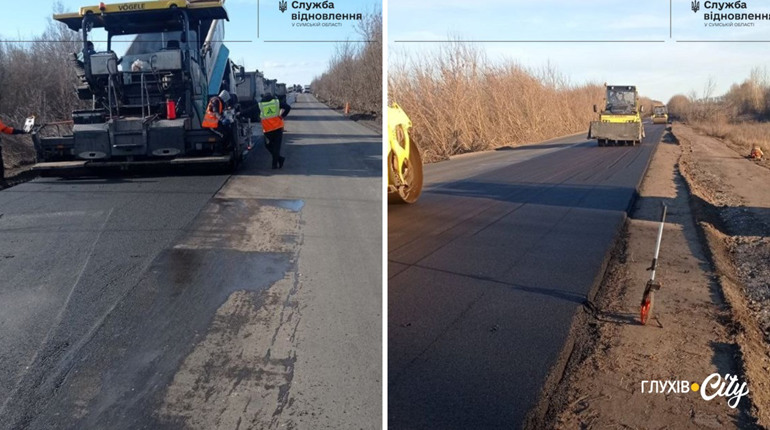 Дорожники «залатали» діри на автошляху Р-44 Суми-Полтава-Глухів