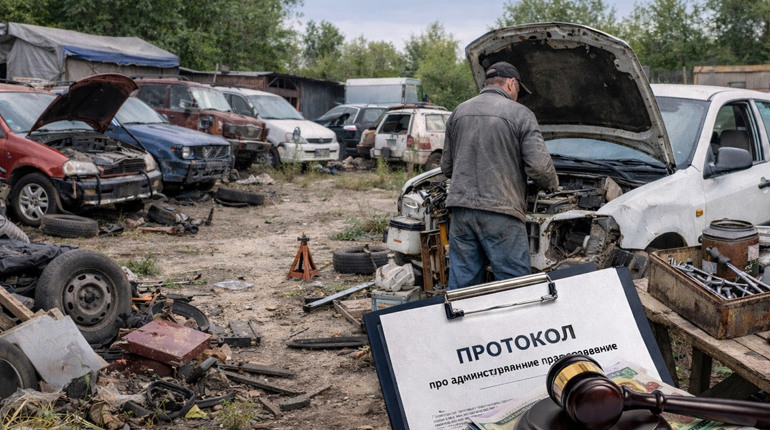 У Гадячі чоловіка повторно оштрафували за захаращення комунальної землі непрацюючими авто